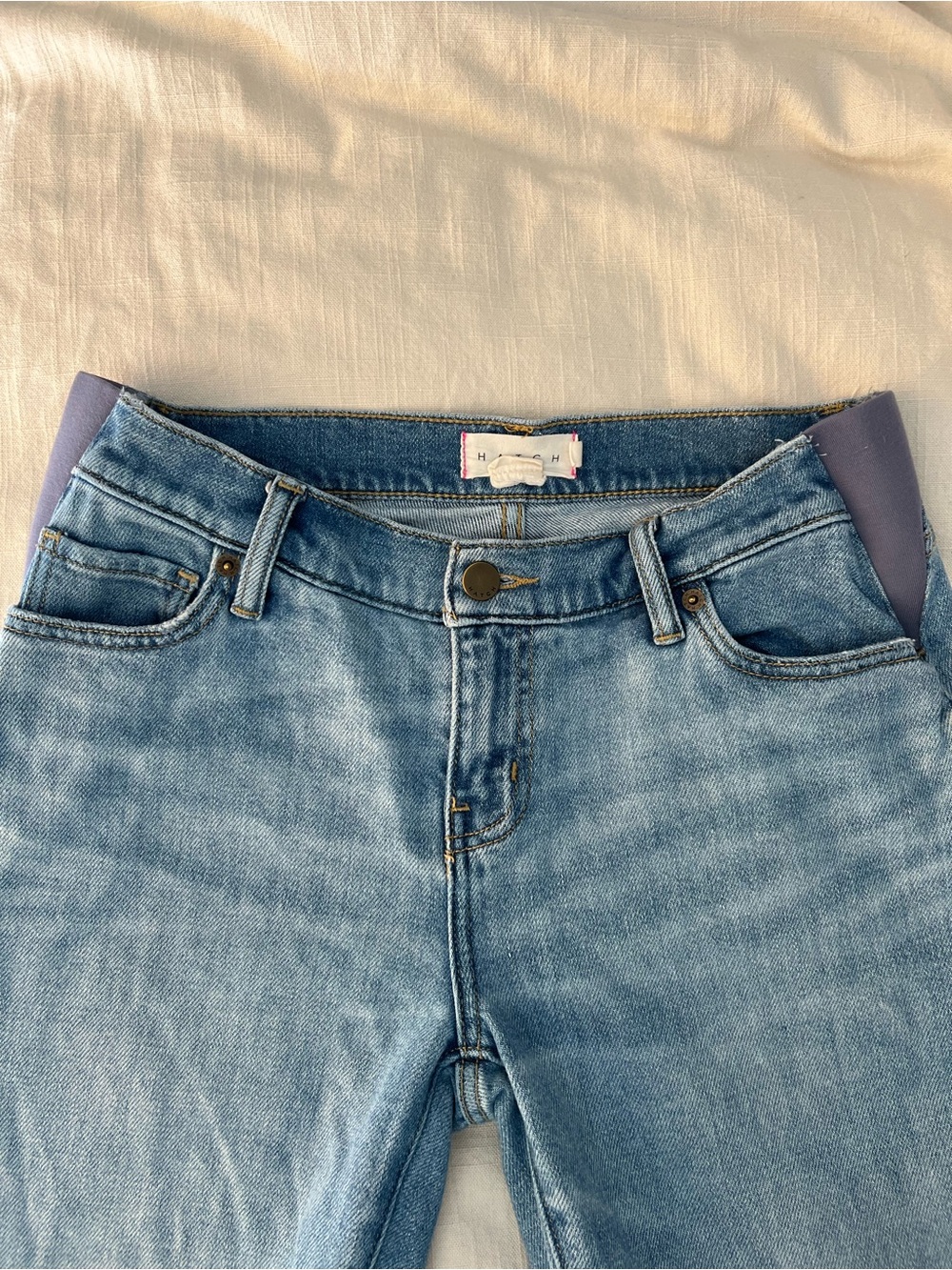 Hatch Light Blue Cropped Maternity Jeans - Picture 3 of 5
